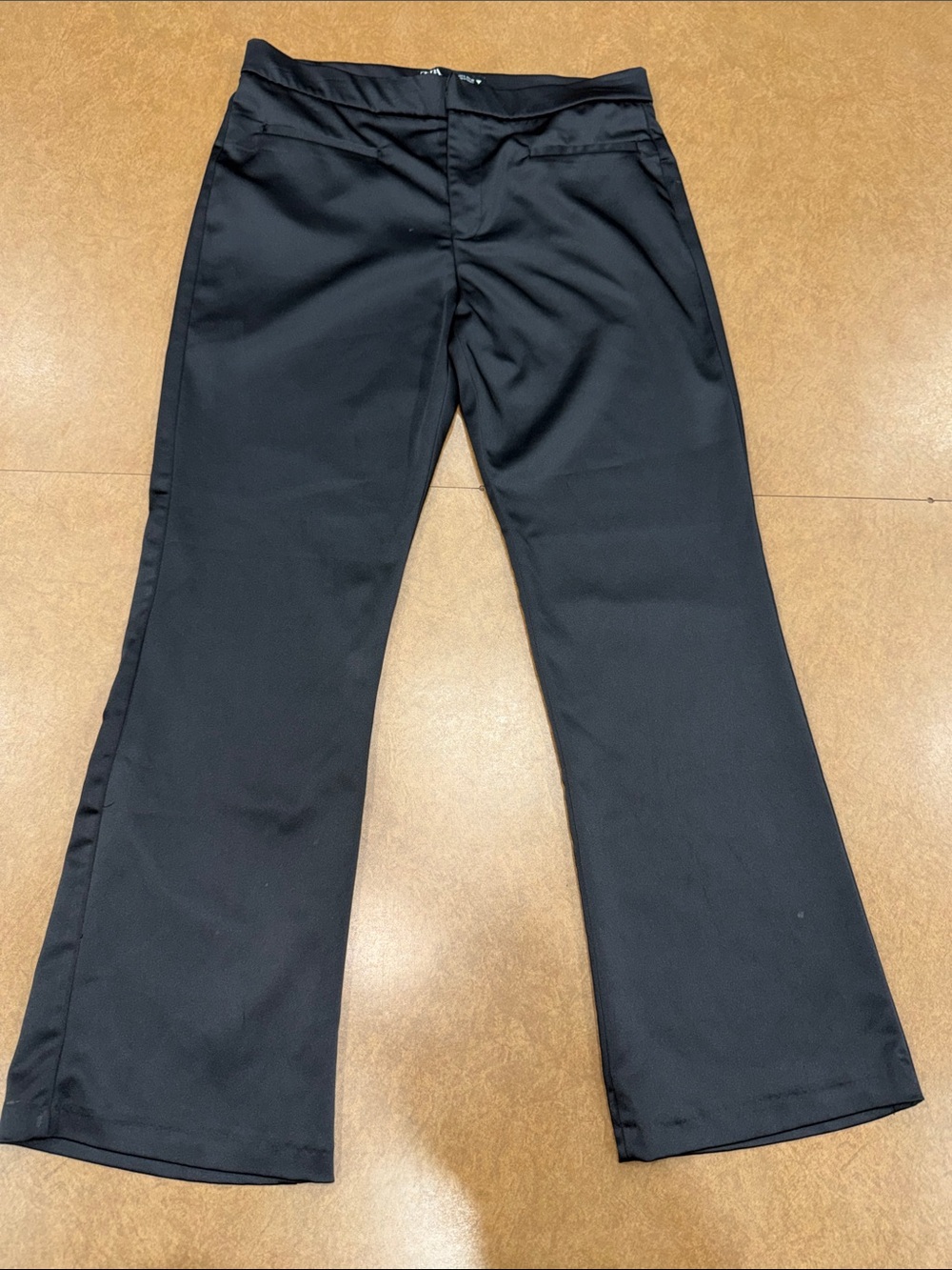 Zara Black Boot Cut Slick Dress Pants • See ALL Photos • Size Large